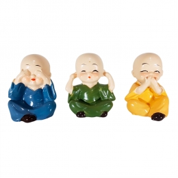 Trio Budas Sï¿½bios Em Resina Decorativo Multiart